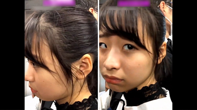 【動画】 満員電車の痴漢おっさん、この女の子に至近距離でとんでもない事してしまう