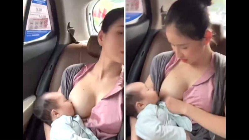 タクシーで授乳する巨乳人妻を映した車内カメラ映像、エ□すぎて話題沸騰ｗｗｗ
