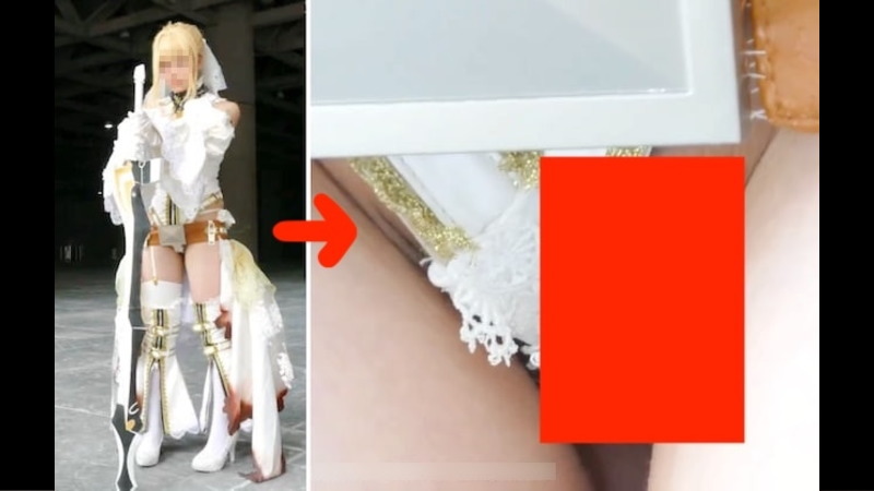 カッコよくポーズをとってるコスプレイヤーさん、よく見たらマ○コの4割見えてたｗｗｗ