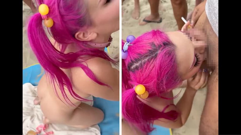 ヌーディストビーチに現れたヤリ●ン、フ●ラの達人すぎて男がぼ●きする前に射精させるwww